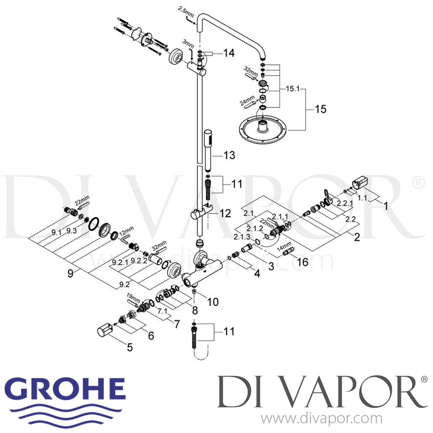Grohe Rainshower System 210 Shower System with Thermostat 2004 to